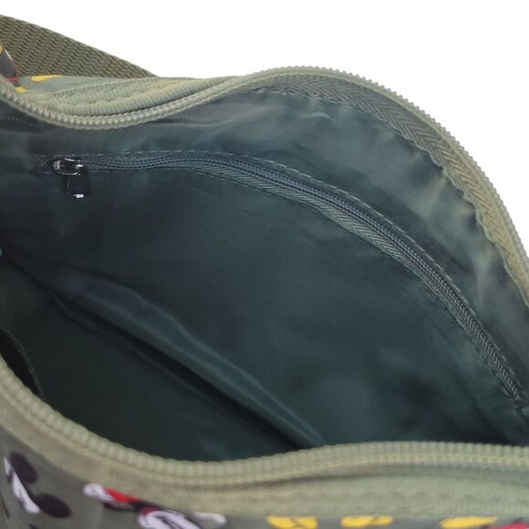 Disney Mickey Mouse Shoulder Bag Green Insulated Zipper - Picture 9 of 10